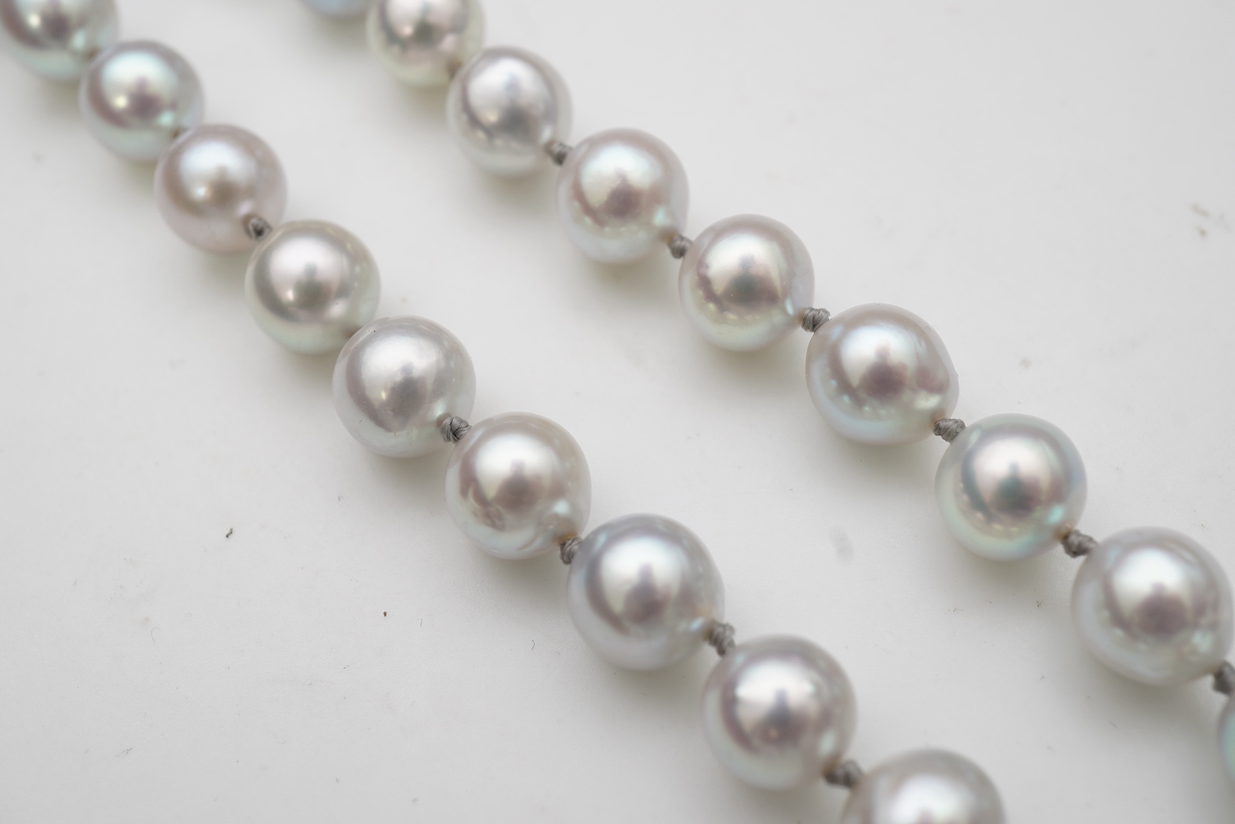 A cultured pearl and diamond necklace